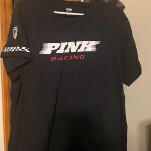 PINK Victoria's Secret Black Logo Tee with White Print
